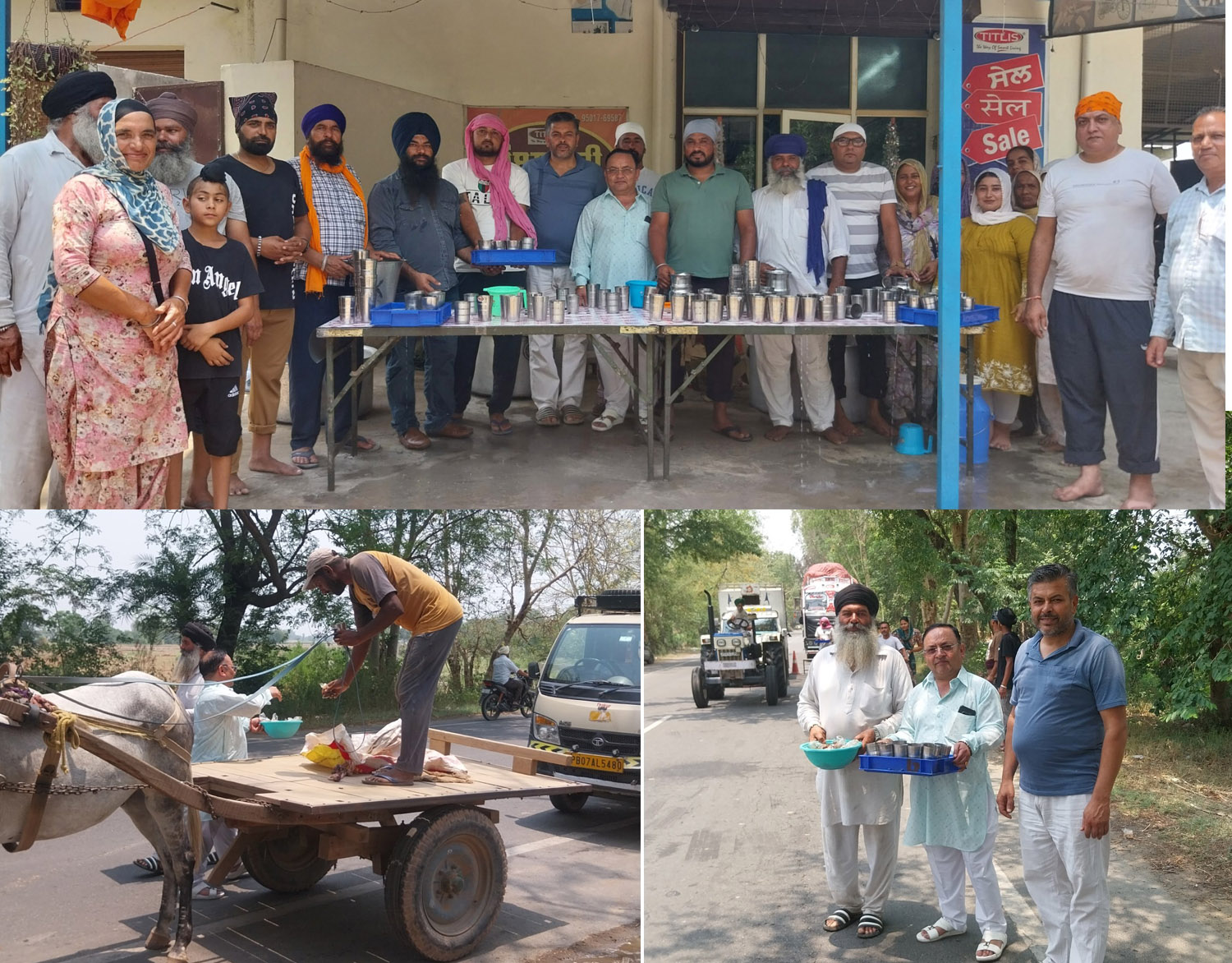 The congregation of village Chak Singha set up a stall of cold sweet water.